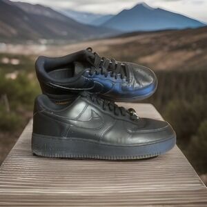 Nike Air Force 1 Shoes Mens 9 Black Leather Low Sneakers Classic CW2288-001 2024